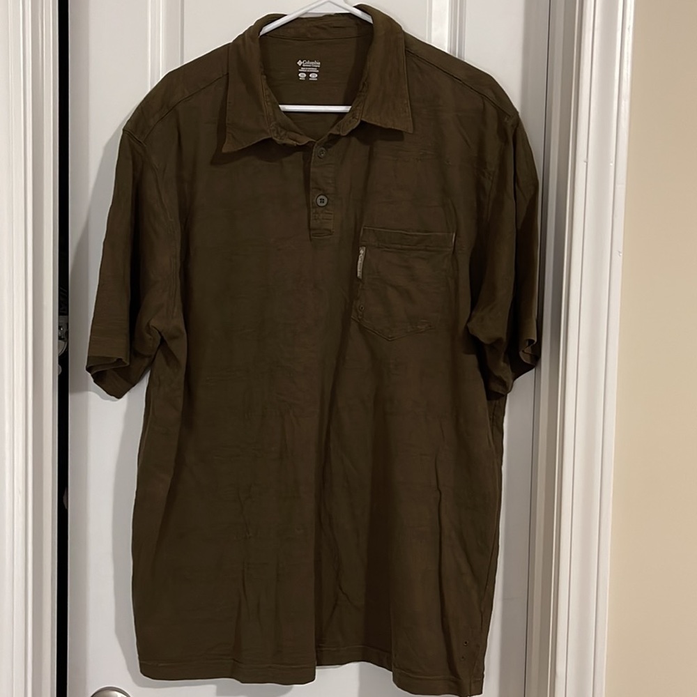EUC Men’s Columbia Brown Short Sleeve Polo Size XXL